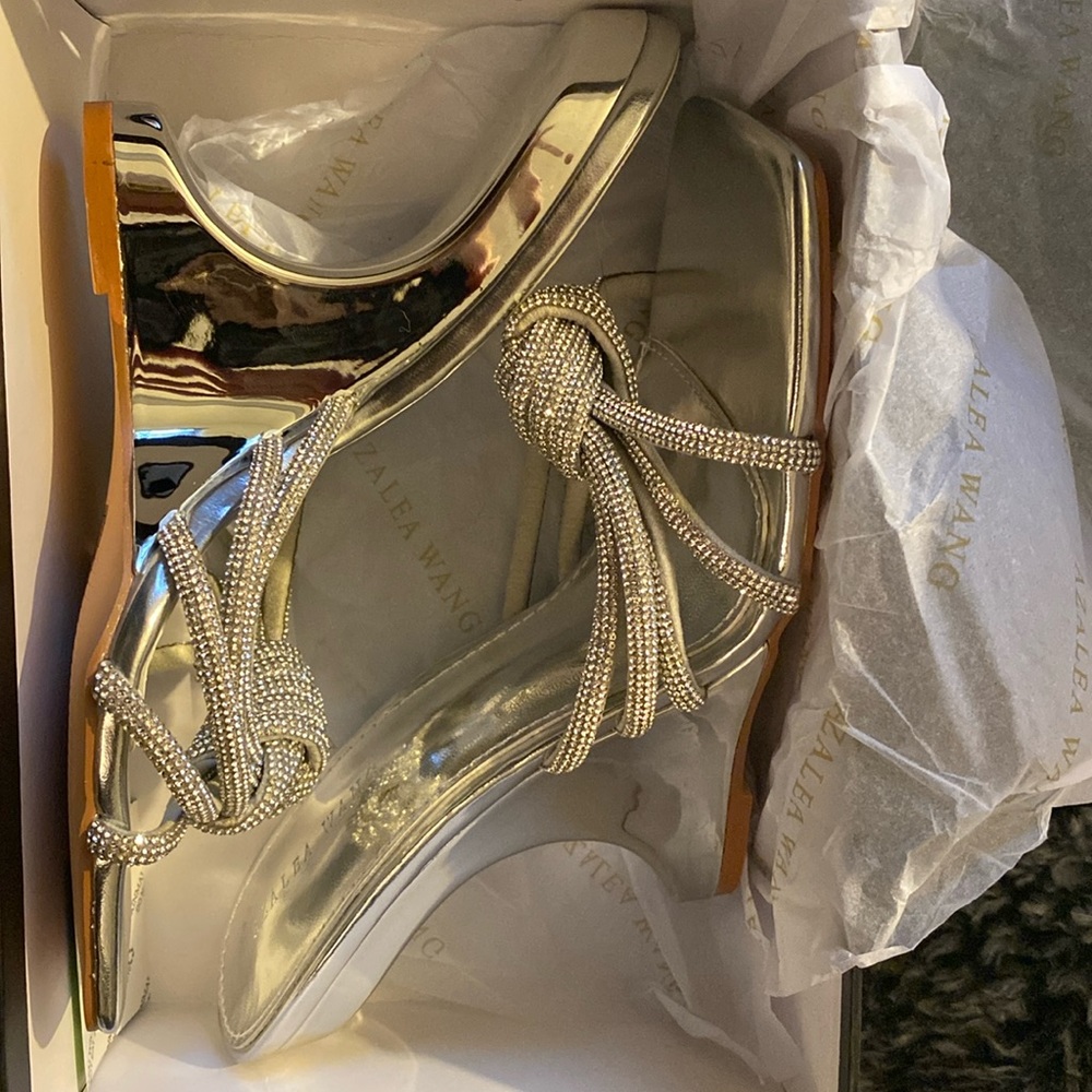 Azalea Wang Silver wedges 7.5